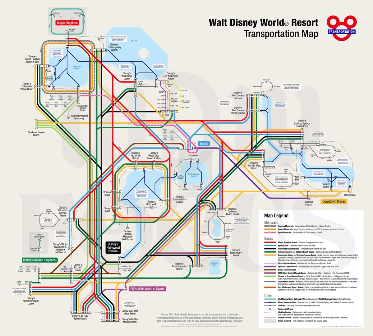 แผนที่ของเที่ยวดีสนีย์เวิลด์ monorail
