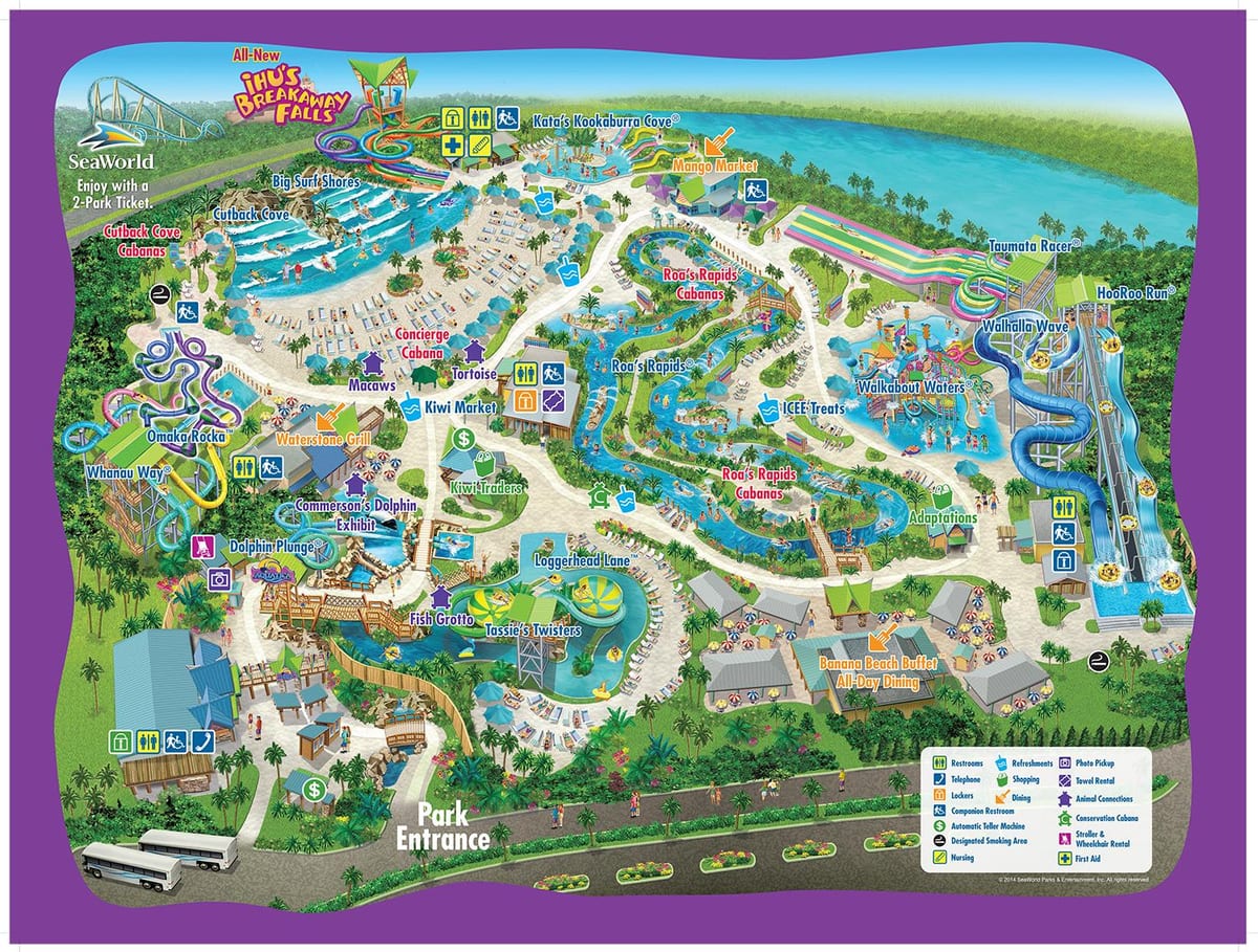 แผนที่ของ Aquatica รับเถอะน่านายปวดท้องอยู่