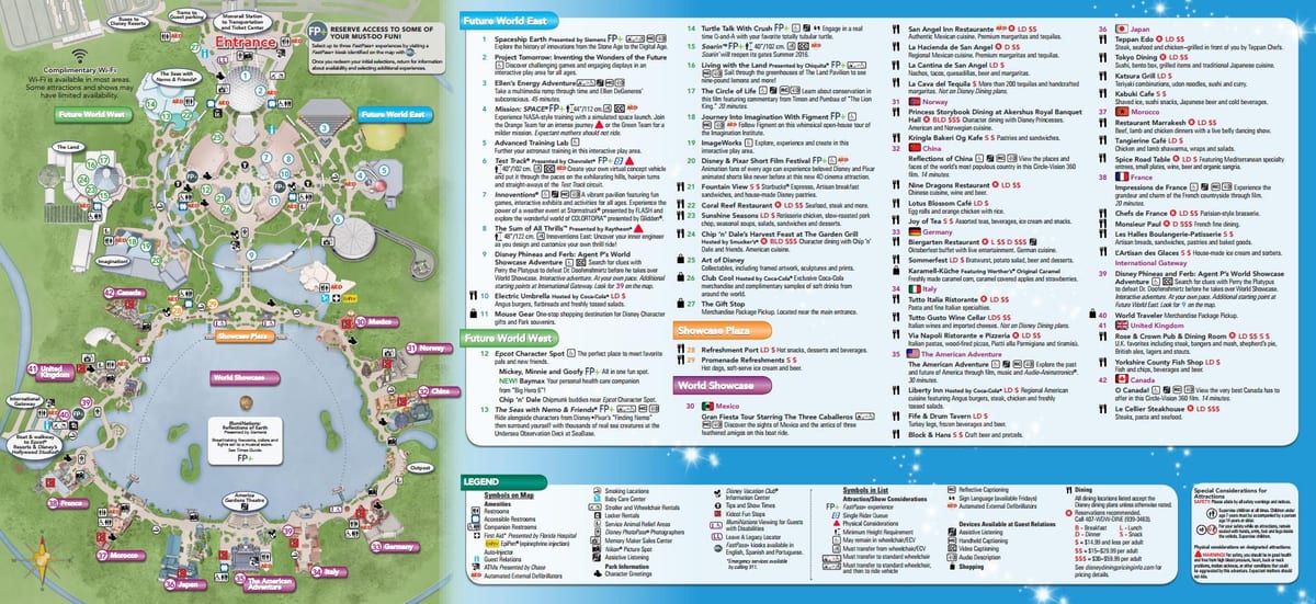 แผนที่ของ EPCOT เที่ยวดีสนีย์เวิลด์
